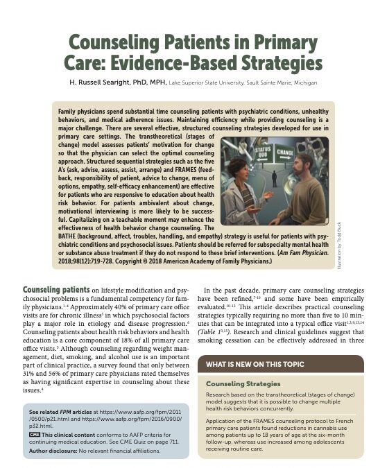 Counseling Patients in Primary Care: Evidence-Based Strategies