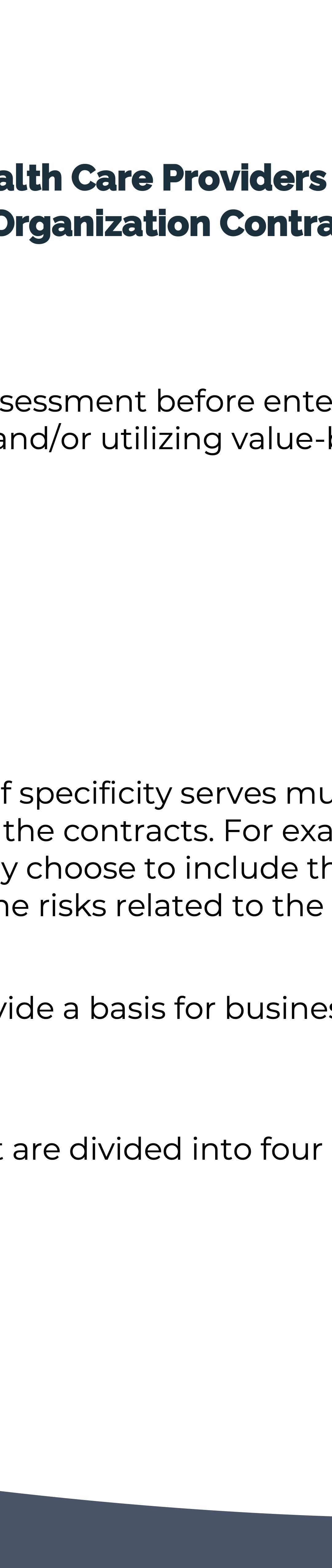 Health Care Provider Checklist for Entering into Managed Care Contracts