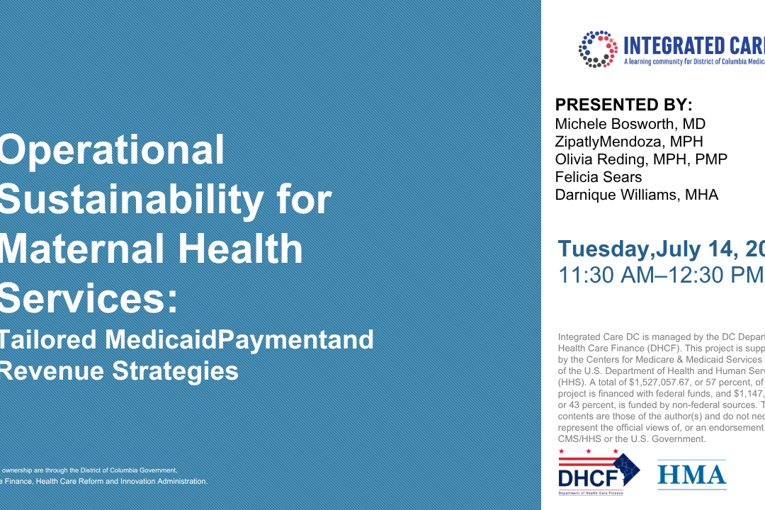 Operational Sustainability for Maternal Health Services: Tailored Medicaid Payment and Revenue Strategies