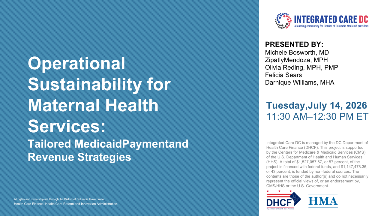Operational Sustainability for Maternal Health Services: Tailored Medicaid Payment and Revenue Strategies